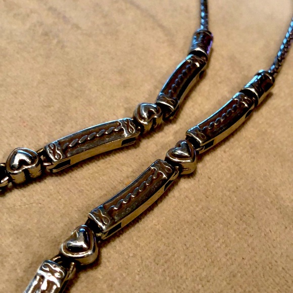 Retired Vintage HTF Brighton heart bar chocker necklace - Picture 4 of 12